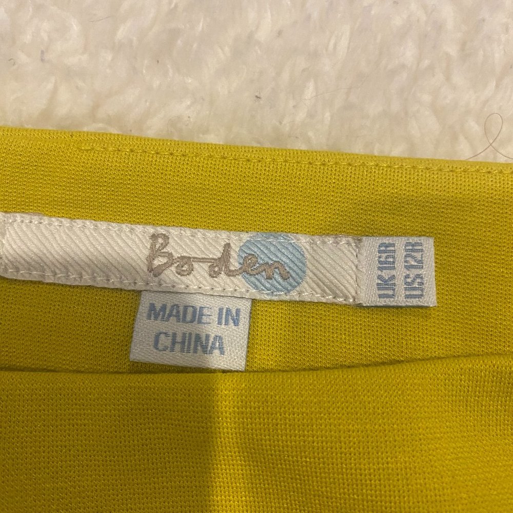 Mustard Yellow Boden skirt size 12